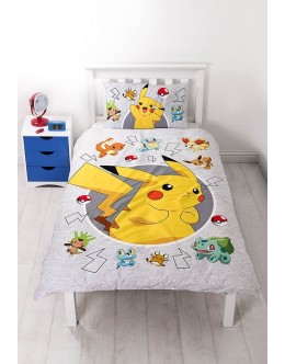 Pokemon "Catch" Single Quilt Set - Large Print Design 精靈寶可夢單人被袋套裝