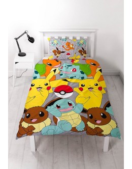 Pokemon 'Catch' Single Quilt Set - Repeat Pattern Design 精靈寶可夢單人被袋套裝